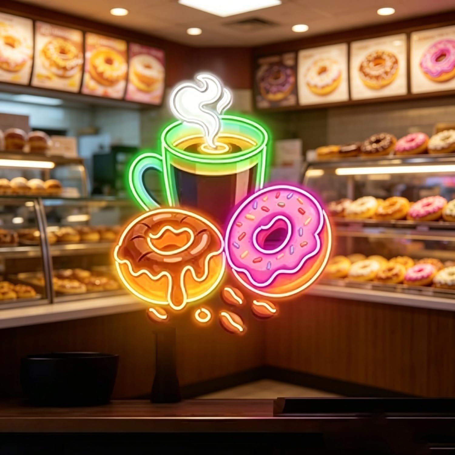 Commercial Kitchen Store - Enseigne néon LED Donuts alimentée par