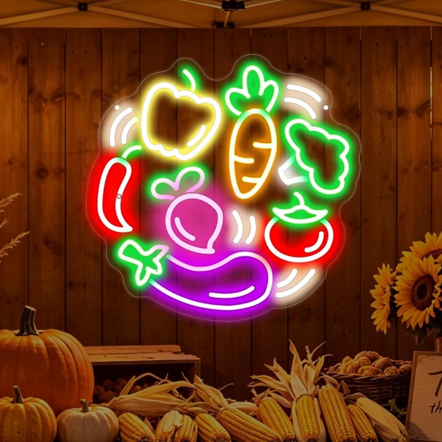 Commercial Kitchen Store - Enseigne néon LED USB Légumes pour