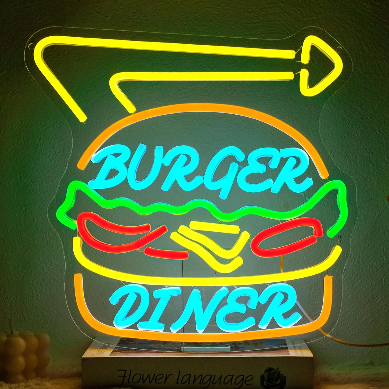 Commercial Kitchen Store - Enseigne néon Burger, lumière murale artistique,