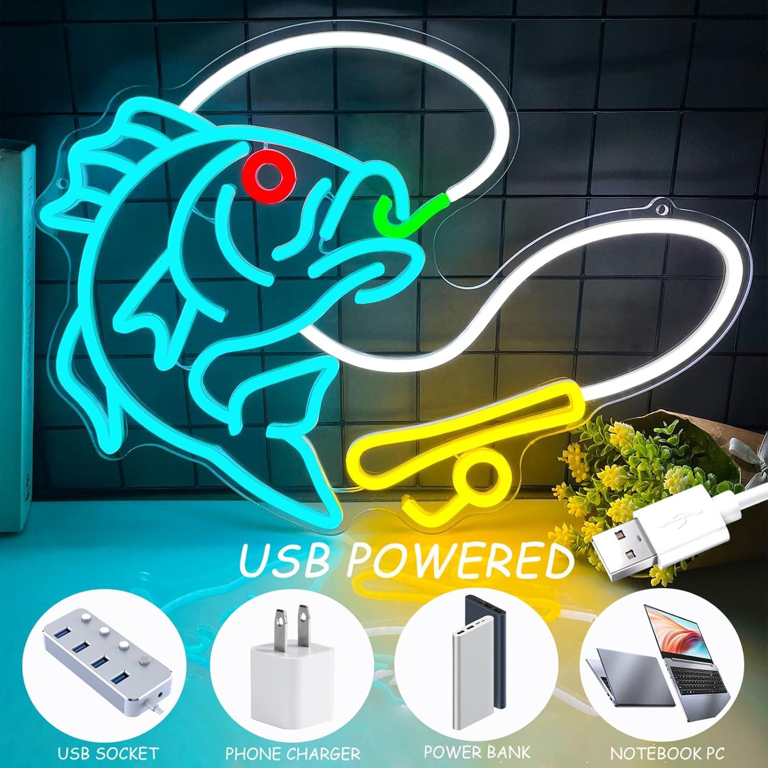 Enseigne néon de pêche USB à i - Commercial Kitchen Store avis et prix