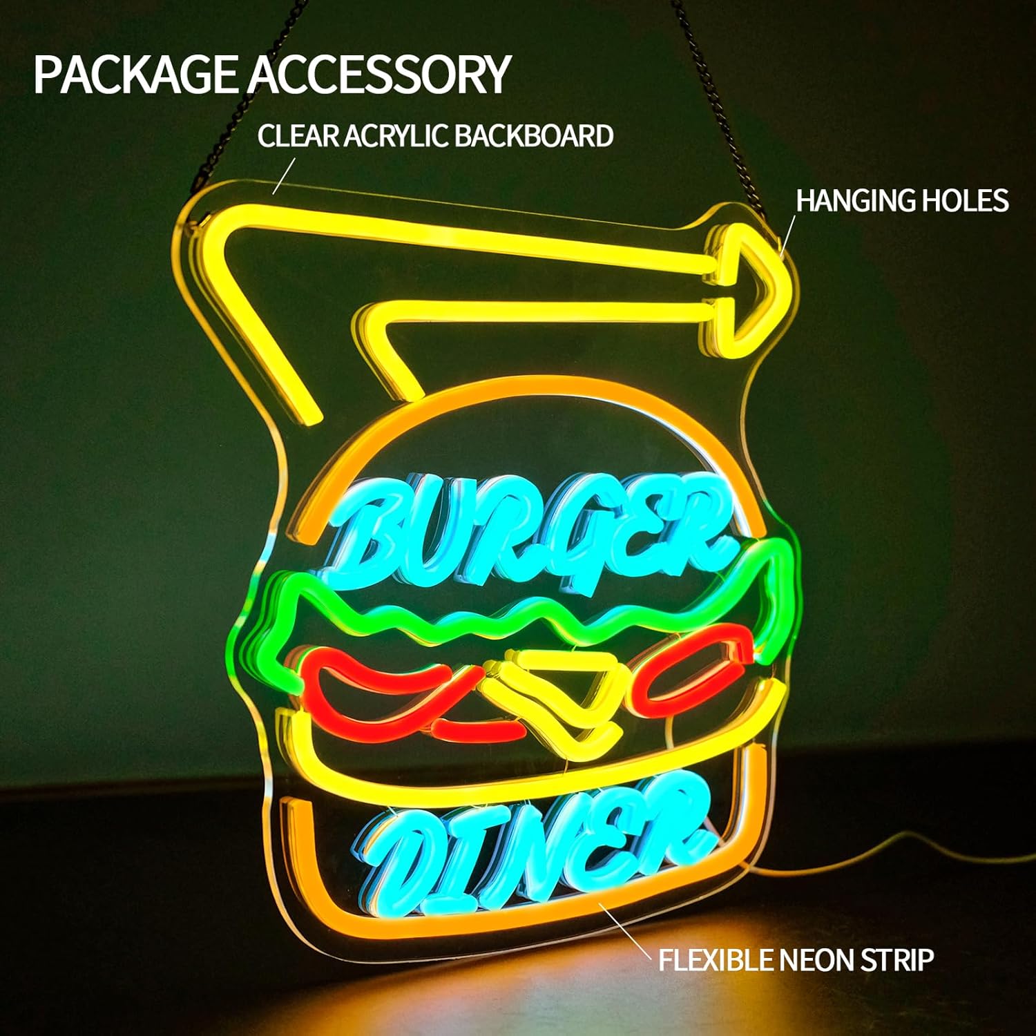 Enseigne néon Burger, lumière  - Commercial Kitchen Store avis et prix