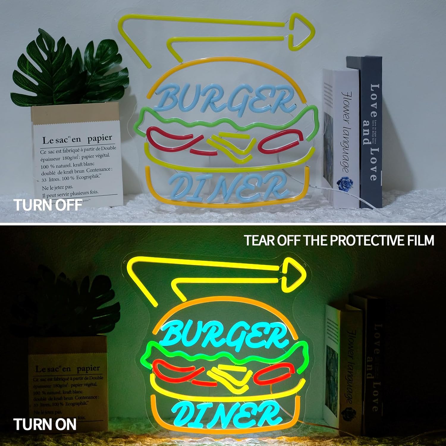 Enseigne néon Burger, lumière  - Commercial Kitchen Store avis et prix